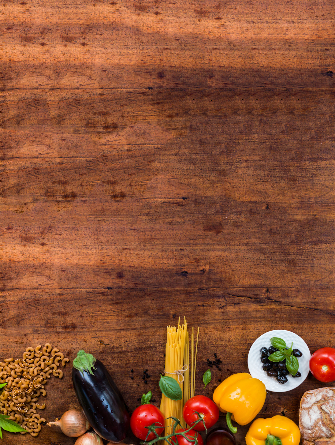 Cooking Ingredients on a Wooden Table